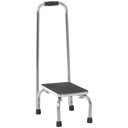 Step Stool with Handle for Adults and Seniors, Heavy Duty Metal Foot Step Stool for Elderly, Portable Stool with Anti-sl