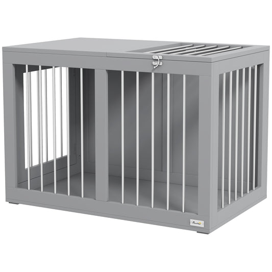 31.5" Dog Crate Furniture with Double Doors, for Medium Dogs, Grey