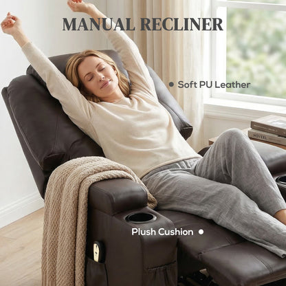Power Lift Recliner Chair for Elderly, PU Leather Lift Chair with Thick and High Back, Footrest, Remote, Side Pockets, C