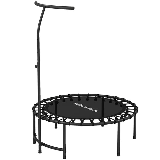 Soozier 40" Foldable Rebounder Trampoline ,Mini Trampoline Indoor with Adjustable Handle, Quiet and Safe Bungee Rebounde
