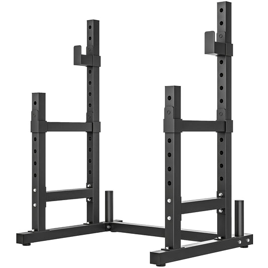 Soozier Adjustable Squat Rack, 660 lbs Multi-Function Barbell Rack for Weight Lifting and Home Gym Strength Training, Bl