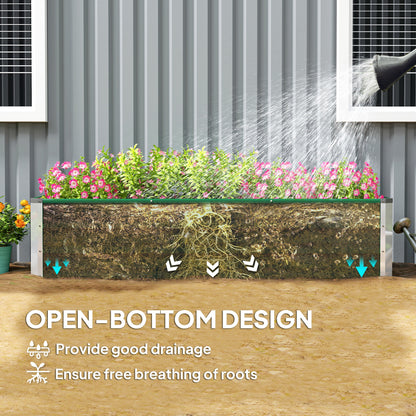 6' x 1.5' x 1.3' Galvanized Raised Garden Bed, Elevated Large Metal Planter Box w/ Install Gloves for Backyard, Patio to