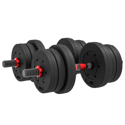 Soozier 44lbs 2-in-1 Adjustable Dumbbells Weight Set, Dumbbell Hand Weights Barbell for Body Fitness, Lifting Training f