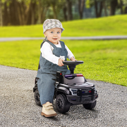 VarietyKart Kids Ride On Sliding Car with Hidden Under Seat Storage, Foot-to-Floor Design, Black