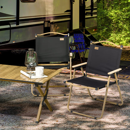 Set of 2 Camping Chair, Lightweight Folding Chair, Portable Armchairs, Excellent for Festivals, Fishing, Beach and Hikin