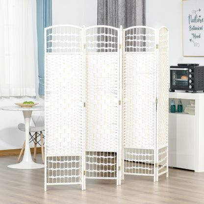 6 Panel Room Divider, 5.6 ft Tall Folding Privacy Screen, Wave Fiber Freestanding Partition Wall Divider for Home Office