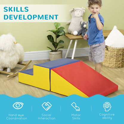 Soozier 2-Piece Climb and Crawl Activity Soft Play Set, Secure Foam Blocks Playset for Toddler Preschooler Babies Indoor