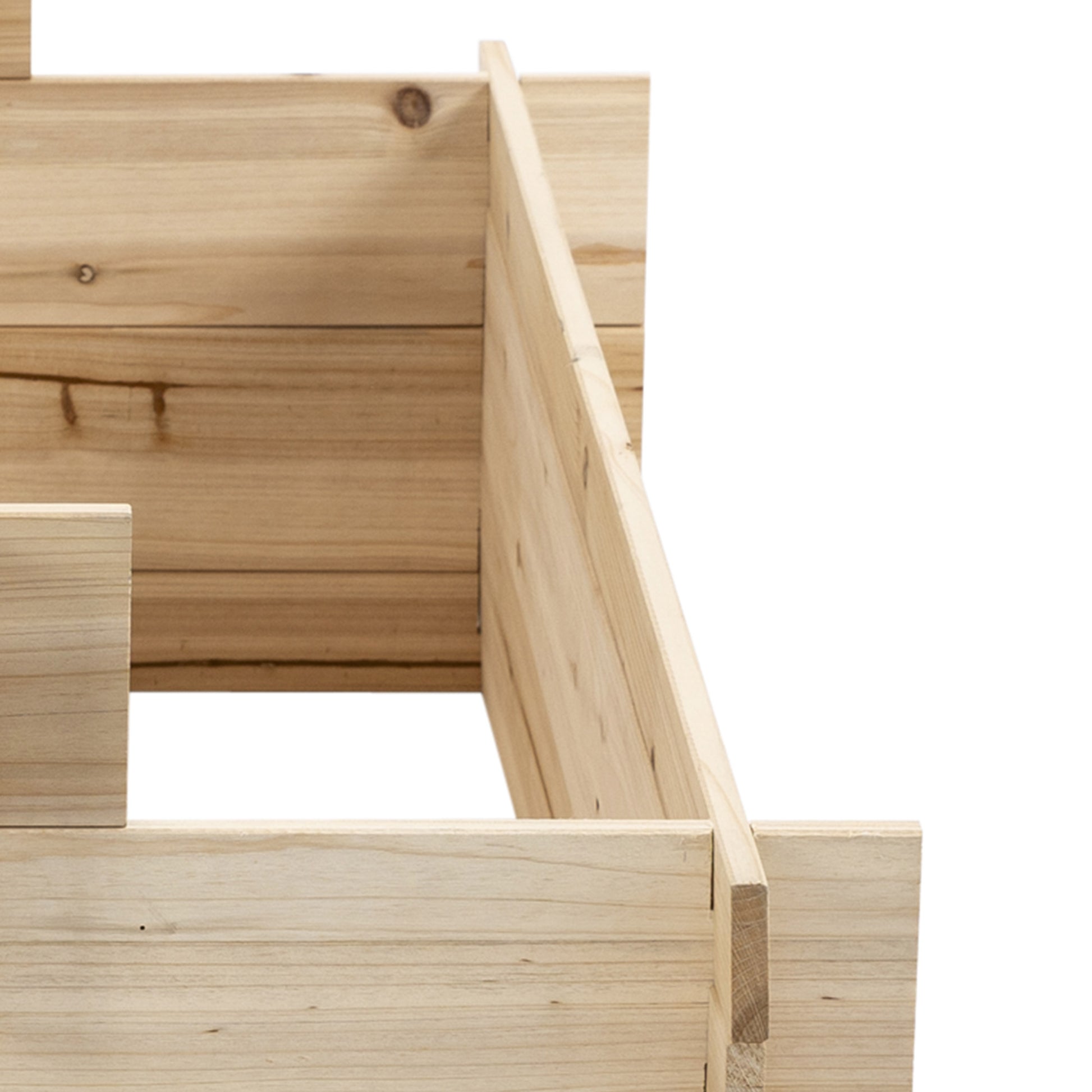 3-Tier Wood Raised Garden Bed, 47.2" x 39.4" x 21.3" Elevated Planting Box, Outdoor Vegetable Flower Container, Herb Gar