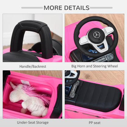 VarietyKart Compatible Baby Toddler Push Car Foot-to-Floor Ride-On Wheel Mercedes-Benz G350 Licensed Pink