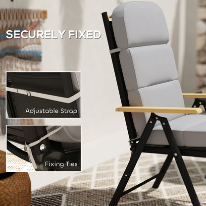 Outdoor Seat Cushion with Back, Outdoor Chair Cushion with Ties and Adjustable Strap, UPF 20+Non-Slip Patio Cushion Repl