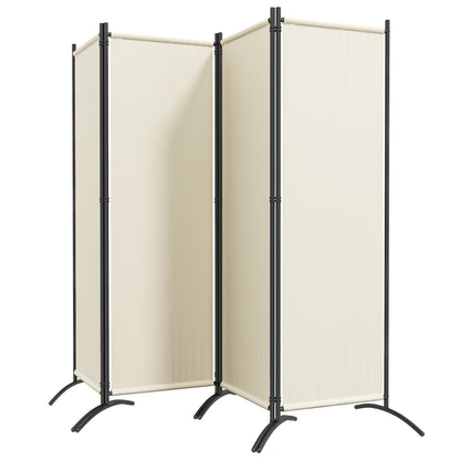 Folding Room Divider, Privacy Screen for Home Office Bedroom, 5.6FT Tall, Cream White