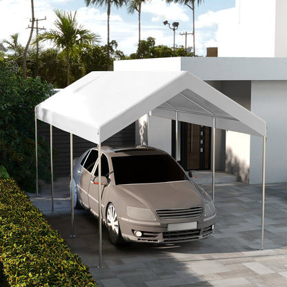 10 x 20ft Carport Replacement Canopy, UV Resistant Garage Car Cover with Ball Bungee Cords, White