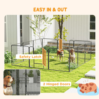 Dog Pen with Gate, 12 Panels Puppy Playpen, Dog Fence, 31.5"H