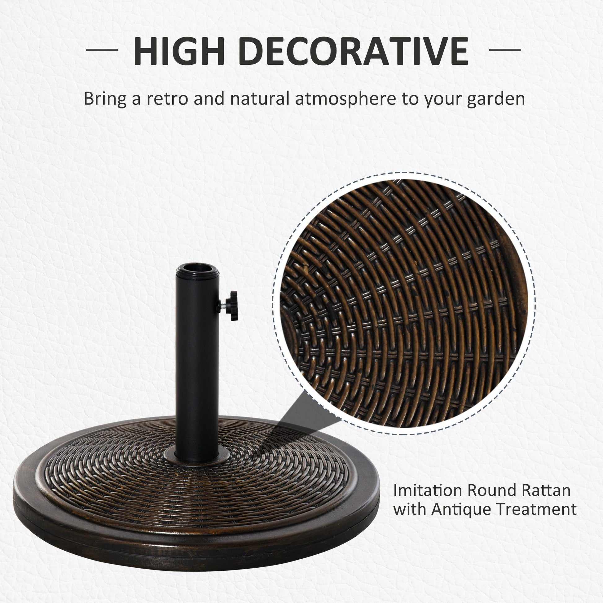 29LBS Offset Patio Umbrella Cement Base Stand Cantilever Parasol Holder Weight, Fits Φ1.4", Φ1.5", Φ1.9", Black