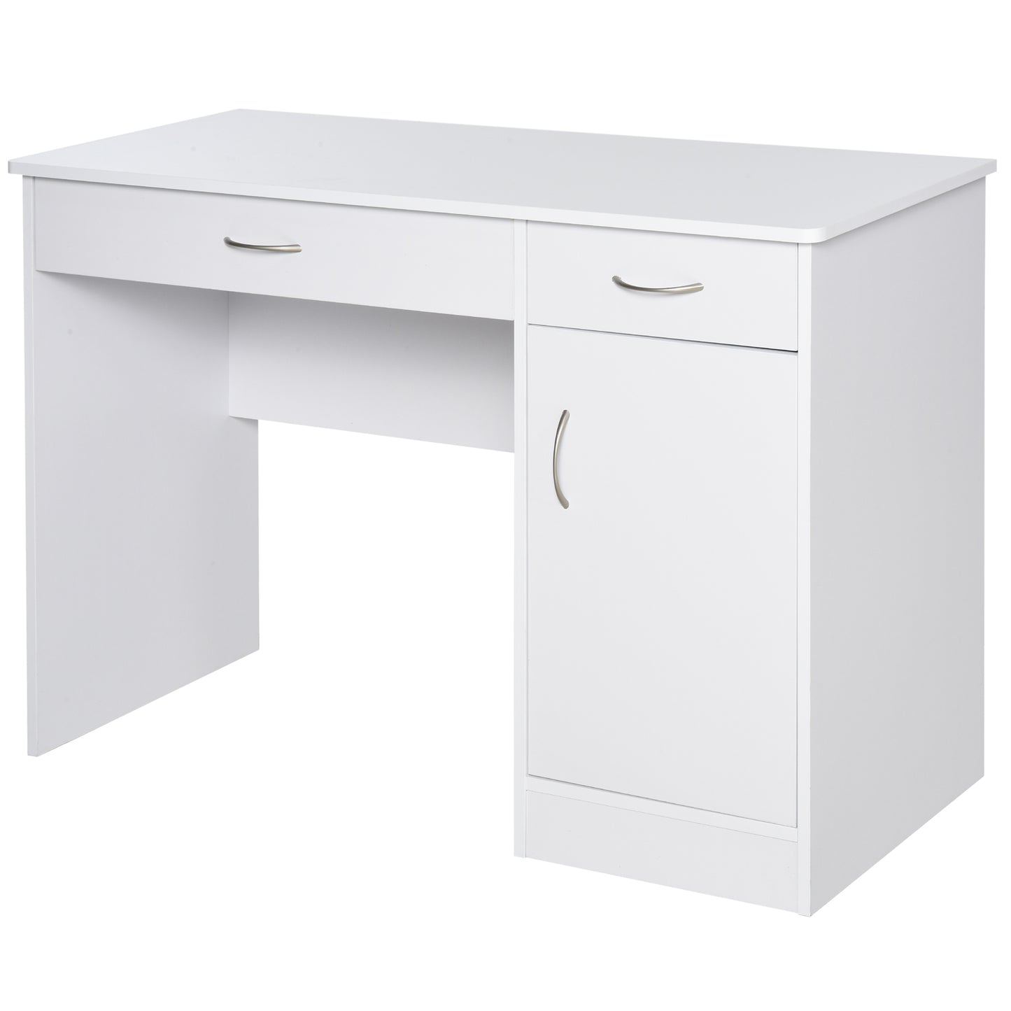 Computer Desk with Storage Drawers, Study Writing Table with Cabinet Adjustable Shelf for Home Office Workstation Bedroo