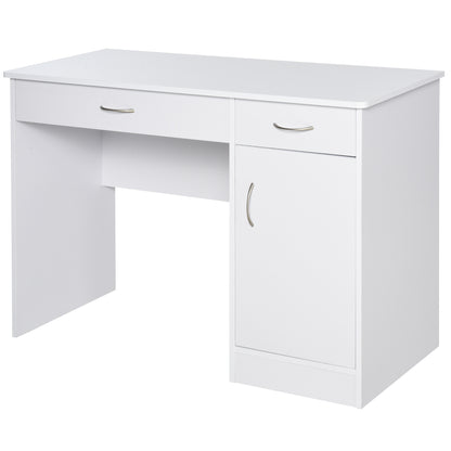 Computer Desk with Storage Drawers, Study Writing Table with Cabinet Adjustable Shelf for Home Office Workstation Bedroo
