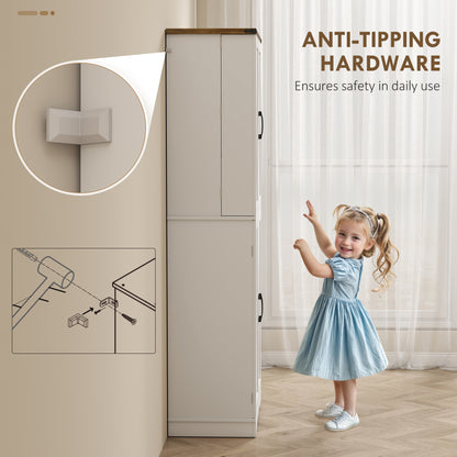 72" Kitchen Pantry Cabinet, Farmhouse Storage Cabinet with 4 Doors, Drawer, 8 Door Shelves and Adjustable Shelf, White