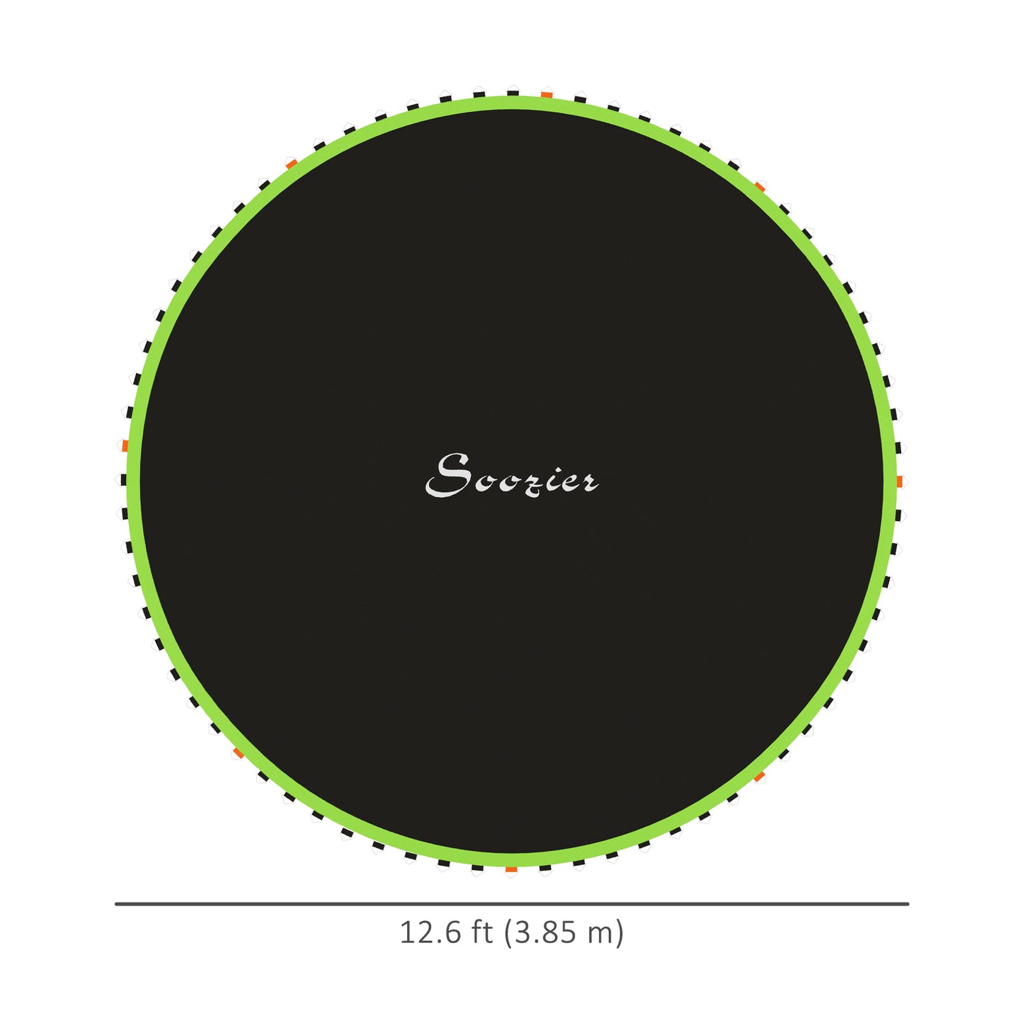 Soozier Trampoline Replacement Mat, Fits 14' Trampoline w/ 80 V-Hooks & 5.5" Springs (Spring & Frame not Included), Gree