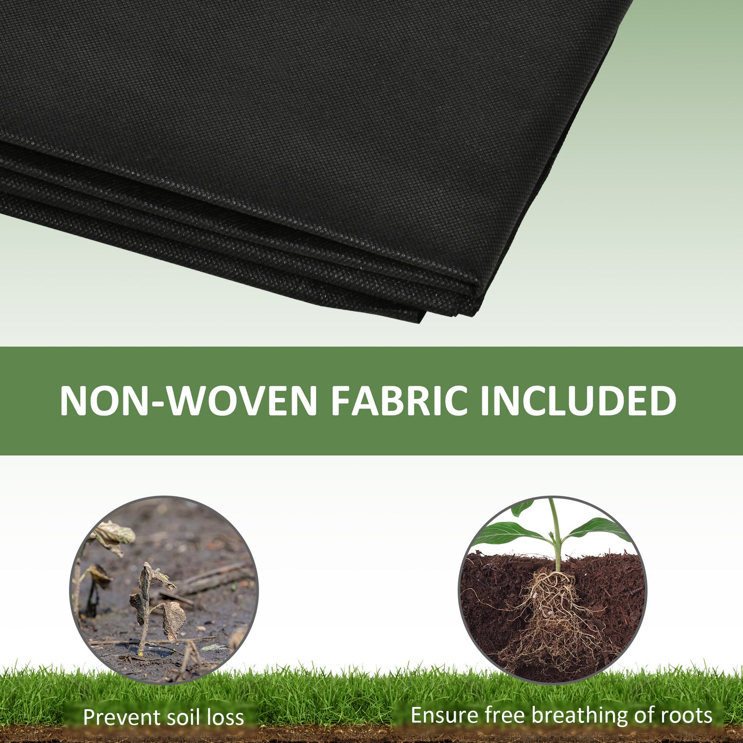 96" x 24" x 10" Wooden Raised Garden Bed with 2 Planter Box and Non-woven Fabric Liner for Backyard, Patio to Grow Veget
