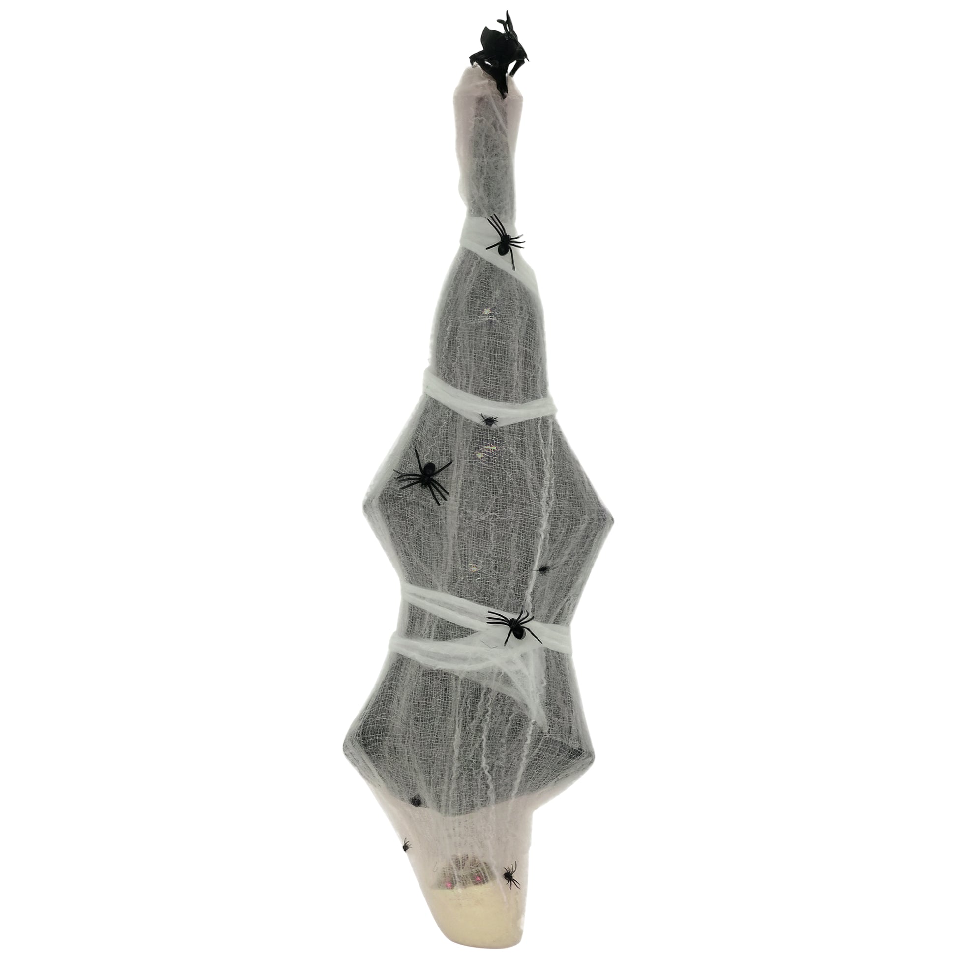 55.9 Inch/4.7ft Life Size Outdoor Halloween Decoration Hanging Mummy with Spider Web, Animated Prop Decor with Sound and