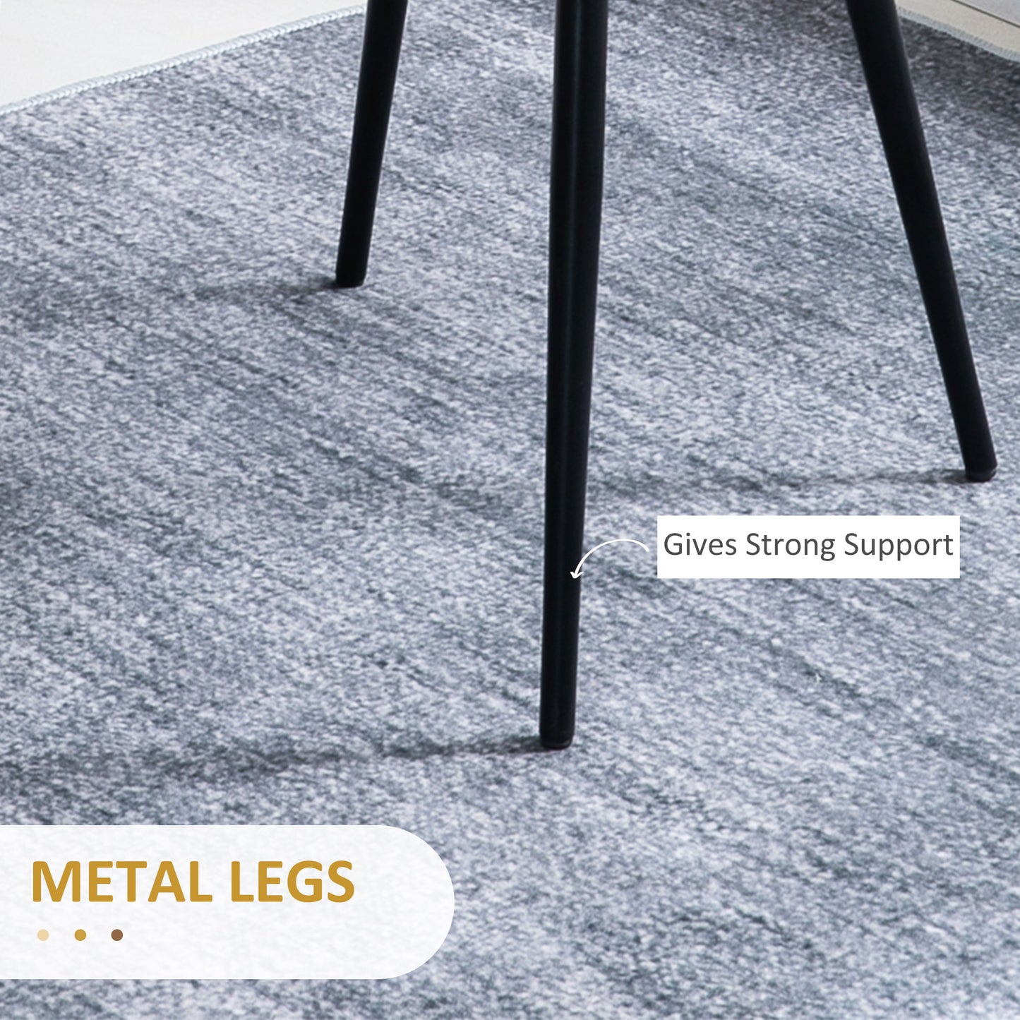 Modern Dining Chairs, Mid-Back Velvet-touch Upholstery Side Chair, Table Chair for Living Room, Dining Room, Grey, Set o