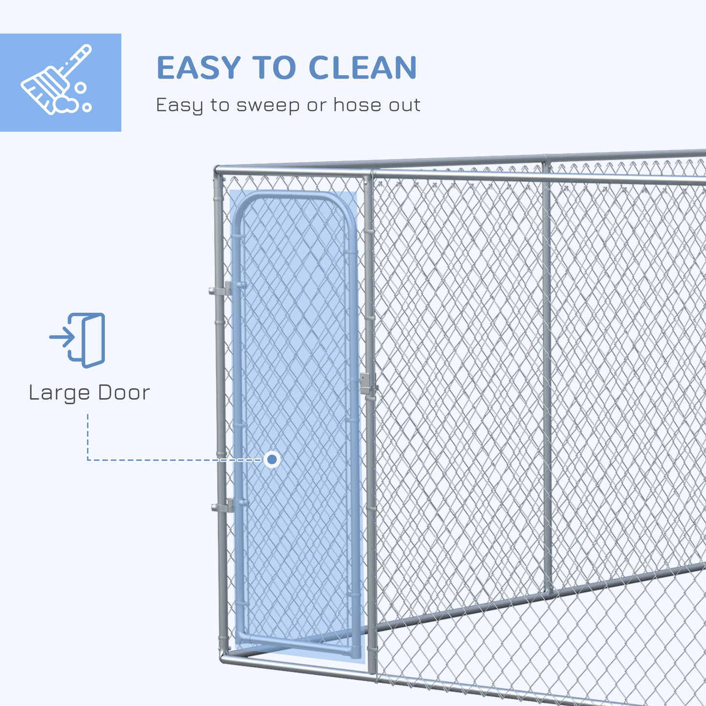 99 Sq. Ft. Dog Playpen Outdoor with Galvanized Steel Frame, for Small and Medium Dogs, 13.1' x 7.5' x 6'
