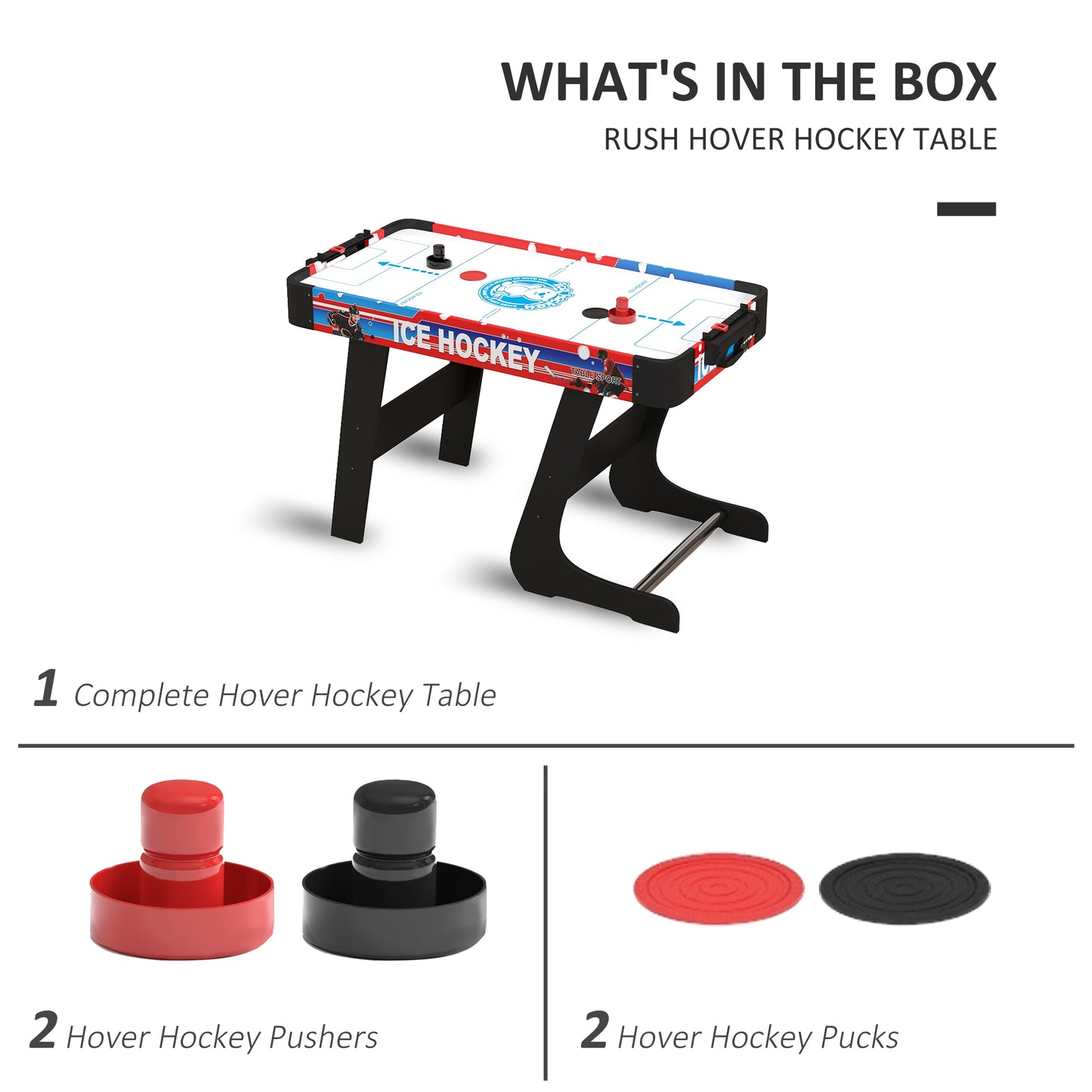 Soozier Folding Air Hockey Table 40" Arcade Table with 2 Pucks, 2 Pushers, Scoreboard for Family Game Room, Living Room,