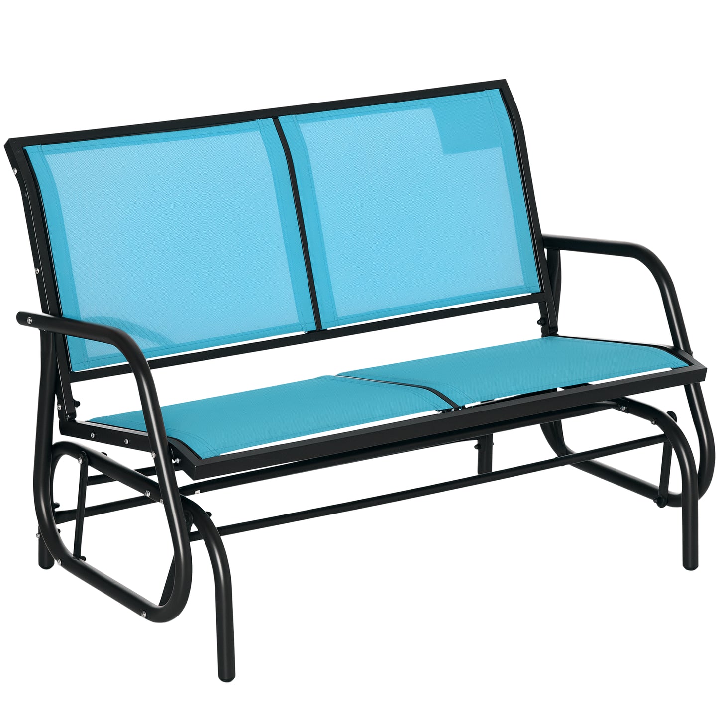 Outdoor Glider Bench, 2 Person Patio Glider Chair, Gliding Outdoor Garden Loveseat Swing Bench with Breathable Mesh Fabr