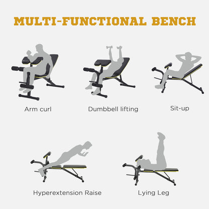 Soozier Adjustable Weight Bench, Sit Up Dumbbell Bench, Multi-Functional Purpose Hyper Extension Workout Bench with Adju
