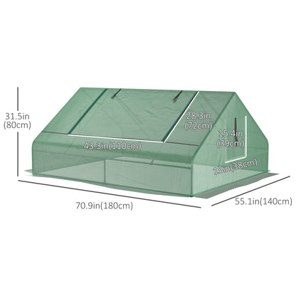 71" x 55" x 32" Mini Greenhouse Portable Hot House for Plants with 2 Large Windows and Ground Nails for Outdoor, Indoor,