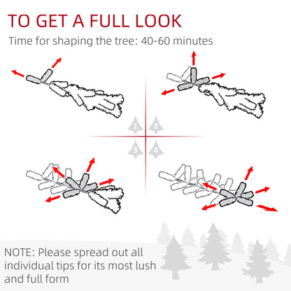 7.5' Pre Lit Arctic Fir Artificial Flocked Christmas Trees, with Snow Branches, Warm White UL Listed Clear Lights