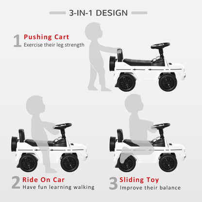 VarietyKart Compatible Baby Toddler Push Car Foot-to-Floor Ride-On Wheel Mercedes-Benz G350 Licensed White
