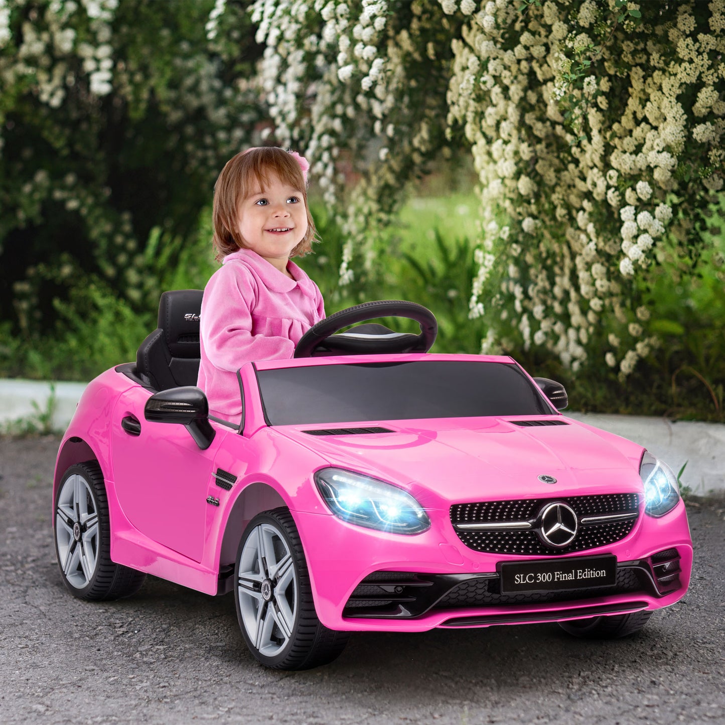 VarietyKart 12V Ride On Car with Parent Remote Control Two Motors Music Lights Suspension Wheels for 3-6 Years Pink