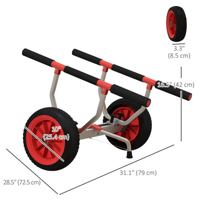 Soozier Kayak Cart Dolly Kayak Cart with Adjustable Width Red