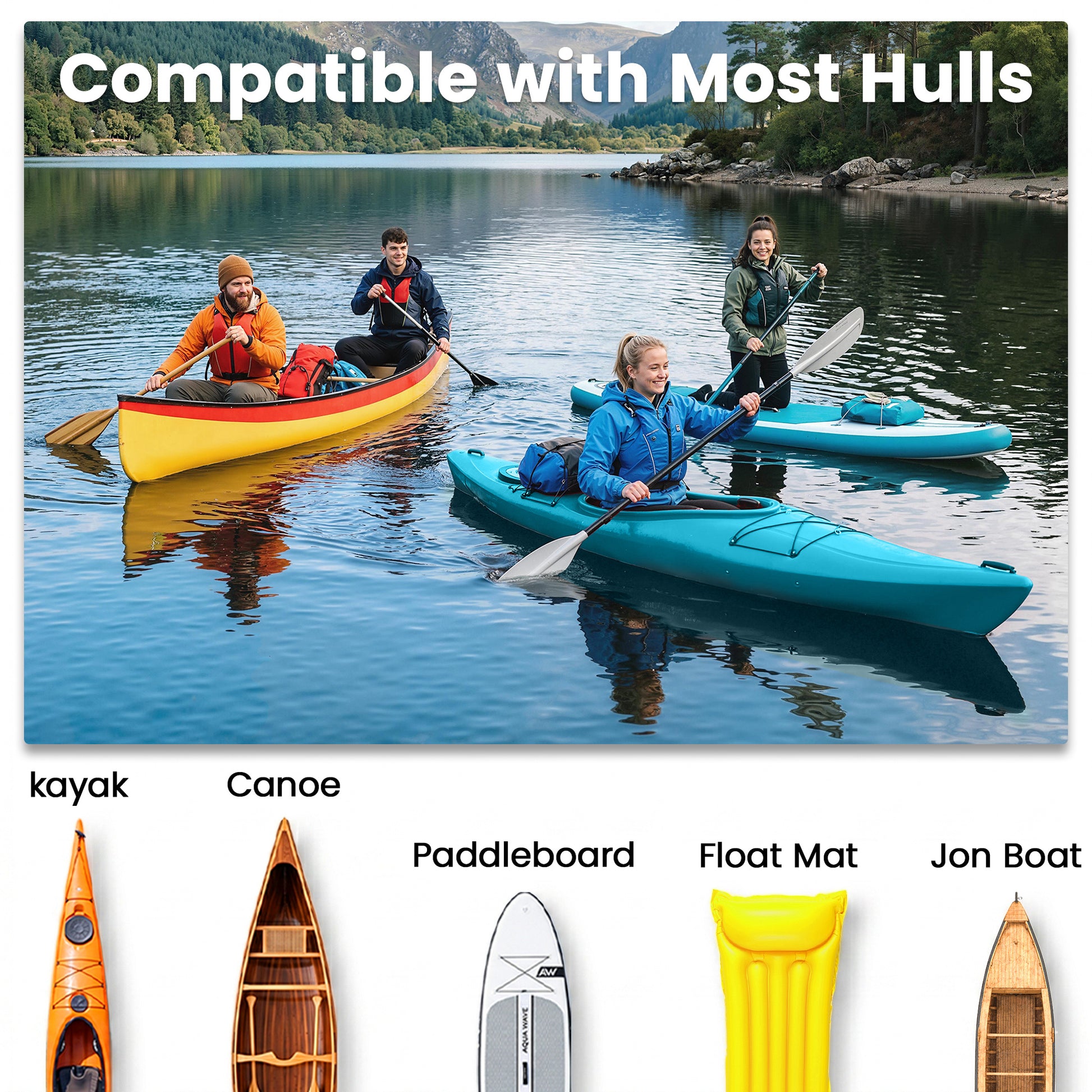 Soozier Kayak Cart, Foldable Canoe Trolley Cart with 10'' Solid Tires, Nonslip Support Foot & Tie-Down Straps, for Kayak