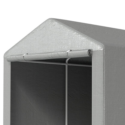 Portable Bicycle Shed with Galvanized Steel Frame and Large Door, Waterproof Outdoor Shed for Garden Tools, Light Grey