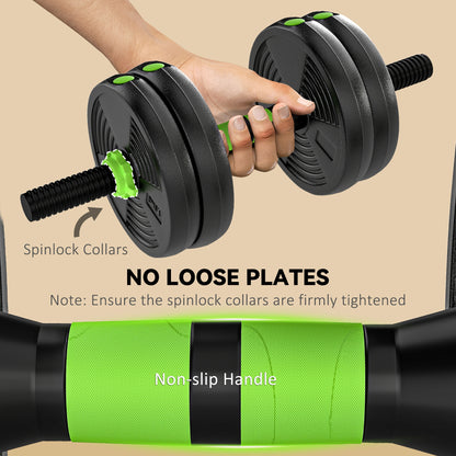 Soozier Adjustable Dumbbell Set, 3 in 1 Weights Dumbbells Set for Home Gym, 33lb Free Weights with Connector and Non-Sli