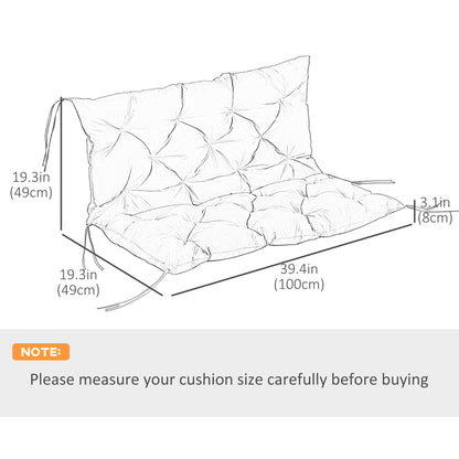 Porch Swing Cushion Garden Bench Cushion with Backrest, Non-Slip 2-seater Soft Pad, Swing Chair Mat Replacement for Indo