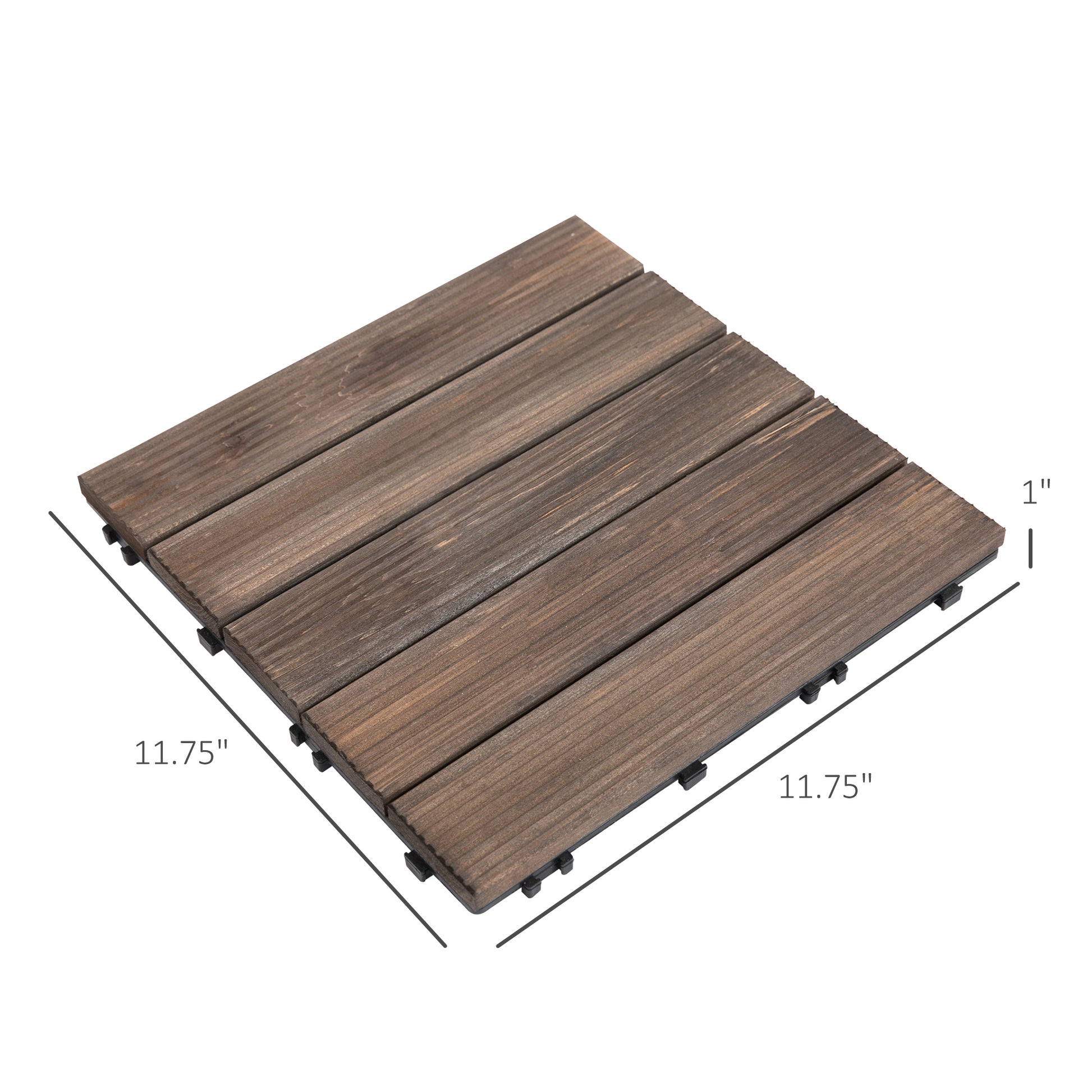 27 Pcs Wood Interlocking Deck Tiles, 12 x 12in Outdoor Flooring Tiles for Indoor and Outdoor Use, Tools Free Assembly, B