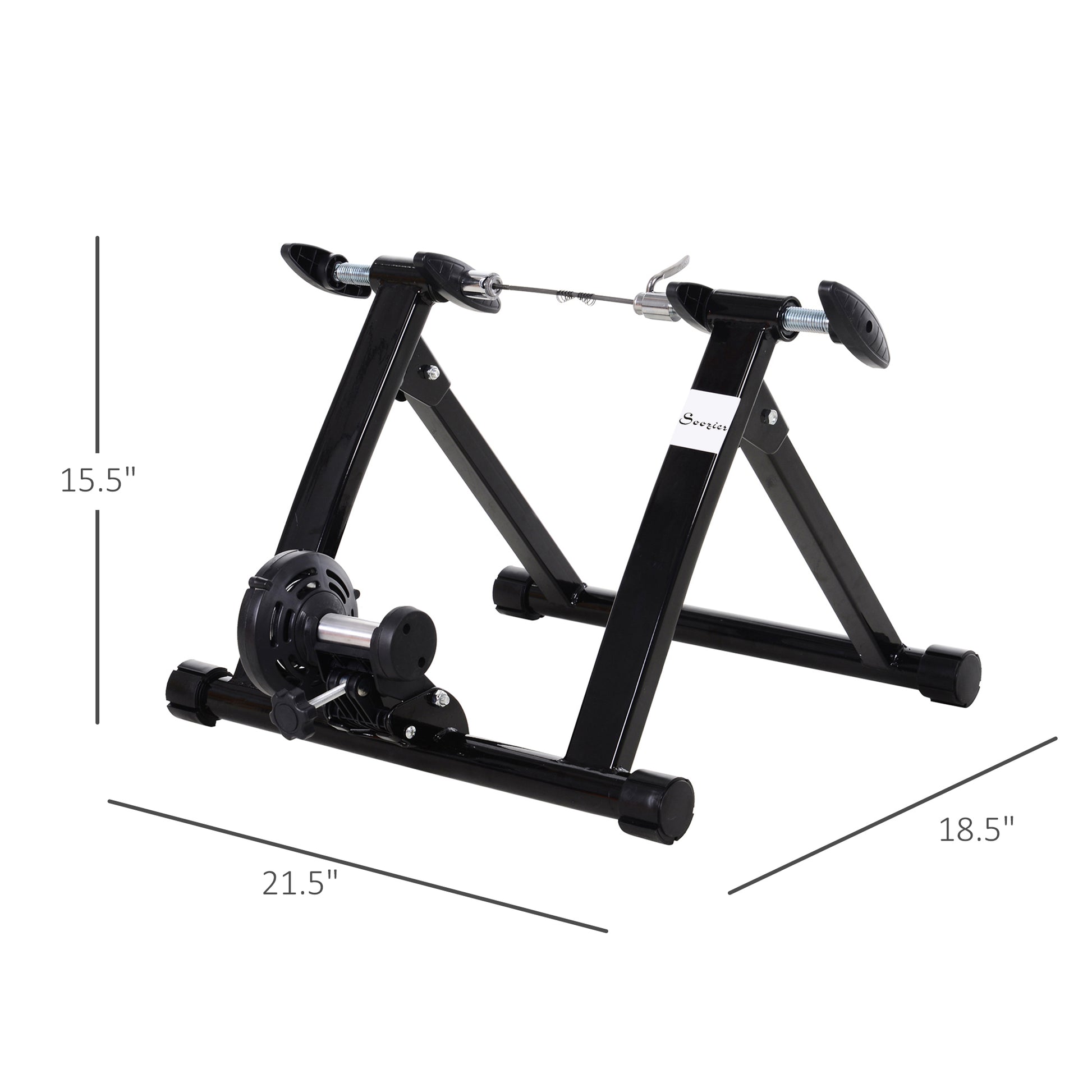 Soozier Foldable Indoor Bike Trainer, Stationary Bicycle Stand for Riding Exercise, 26-28" & 700C Wheels, Quick Release 
