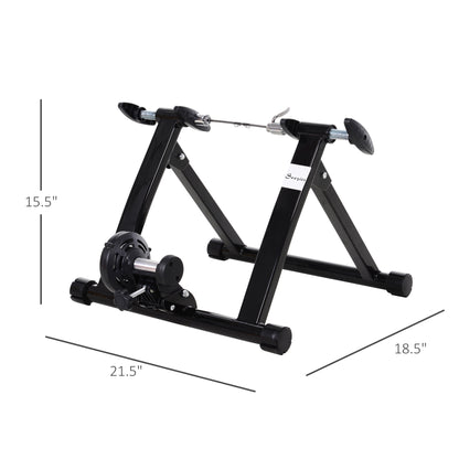 Soozier Foldable Indoor Bike Trainer, Stationary Bicycle Stand for Riding Exercise, 26-28" & 700C Wheels, Quick Release 