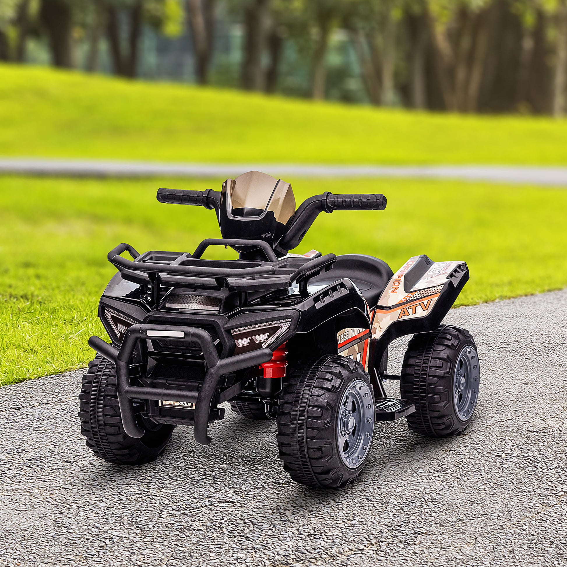 VarietyKart Kids Ride-on ATV Quad Bike Four Wheeler Car with Music, 6V Battery Powered Motorcycle for 18-36 Months, Blac