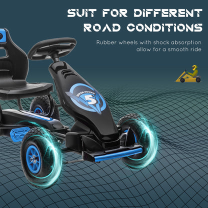 VarietyKart Kids Pedal Go Kart, Ride On Toys for Boys Girls with Ergonomic Adjustable Seat, Rubber Wheels Shock Absorb, 