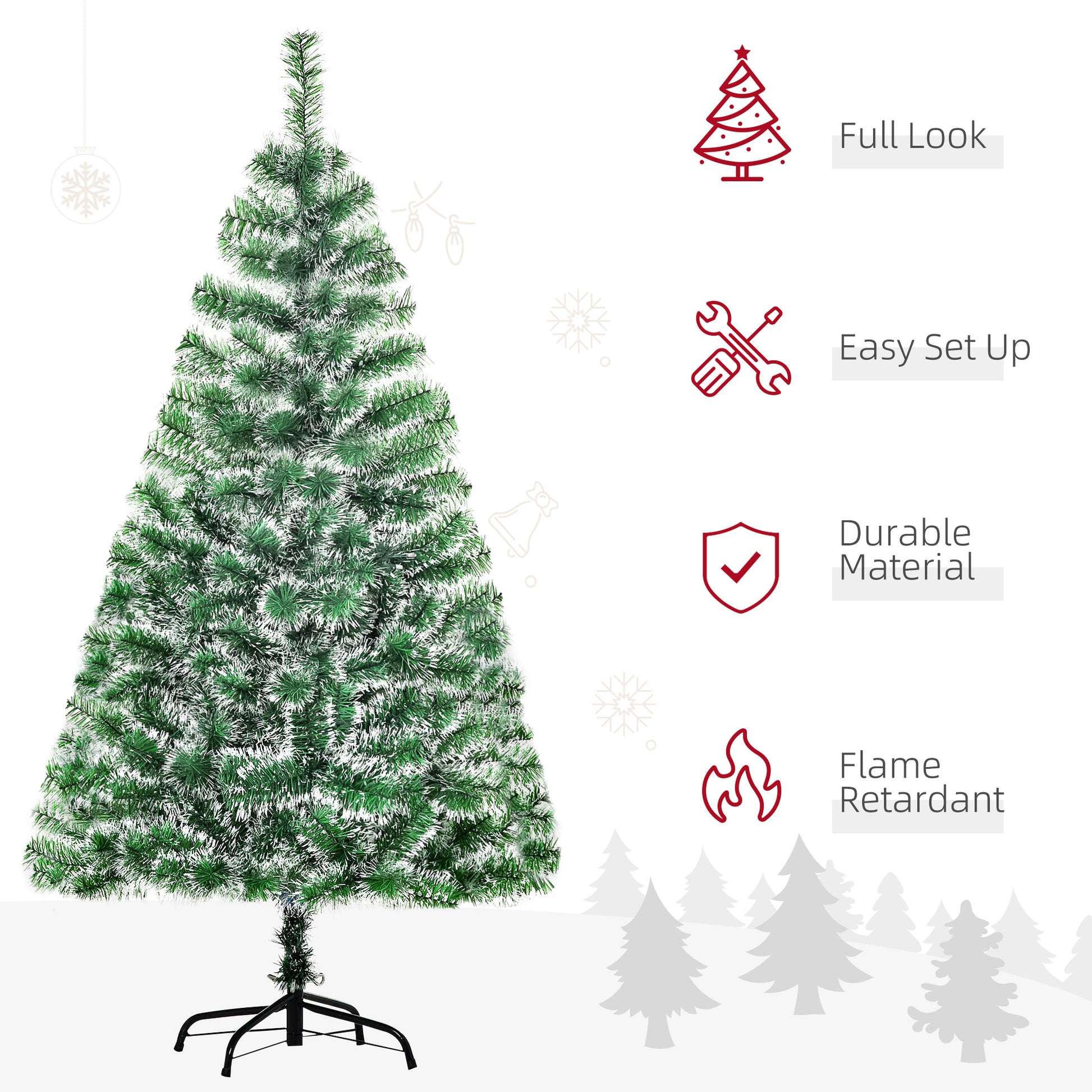 5FT Indoor Christmas Tree Artificial Decoration Xmas Gift with Metal Stand 416 Tips