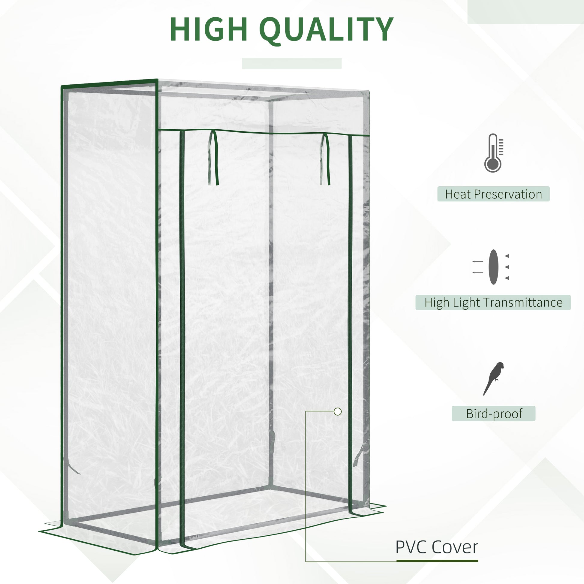 40"L x 20"W x 59"H Walk-in Garden Greenhouse with Steel Frame Outdoor Hot House Tomato Plant Warm House w/ Roll up Door,