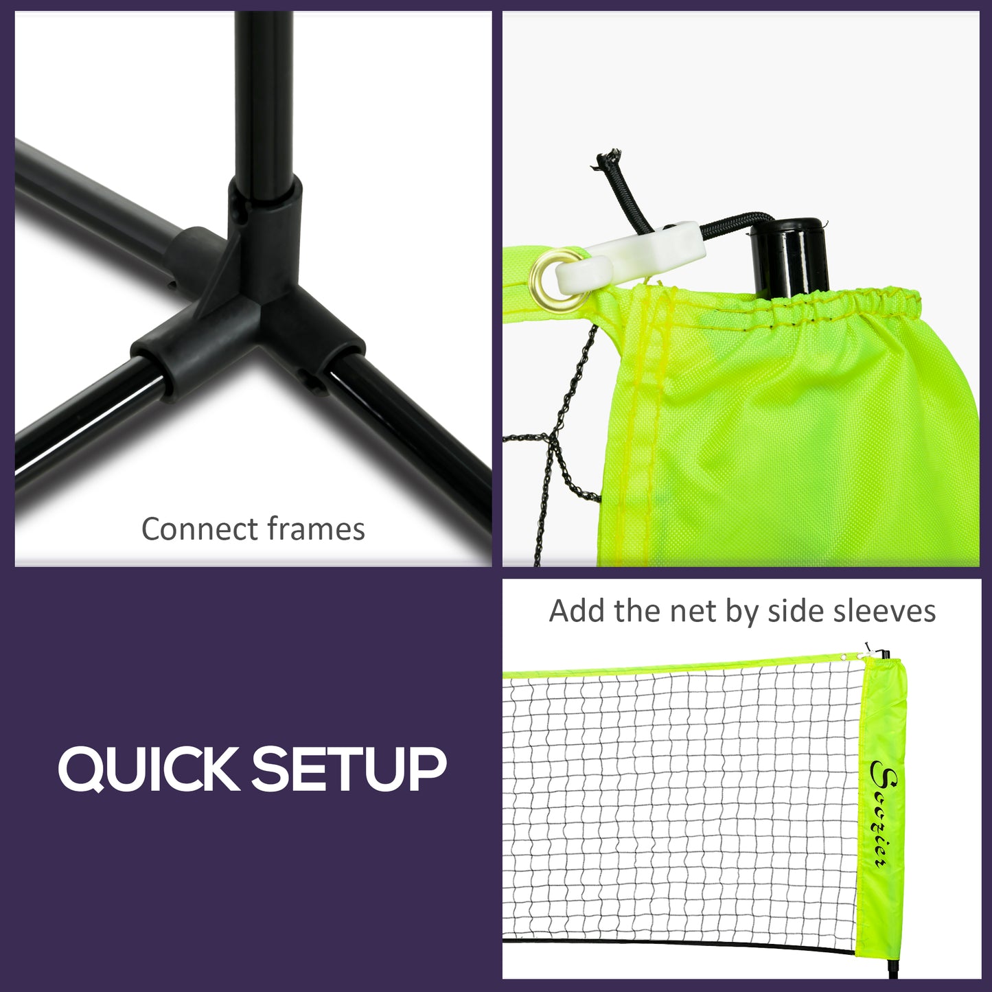 Soozier 14ft Badminton Net, Height Adjustable Outdoor Sports Net with Carry Bag, for Tennis, Pickleball and Volleyball, 