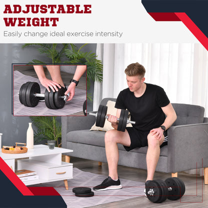 Soozier 66 lbs Adjustable Dumbbells Weight Set Dumbbell Hand Weight Barbell for Body Fitness Lifting Training for Home O
