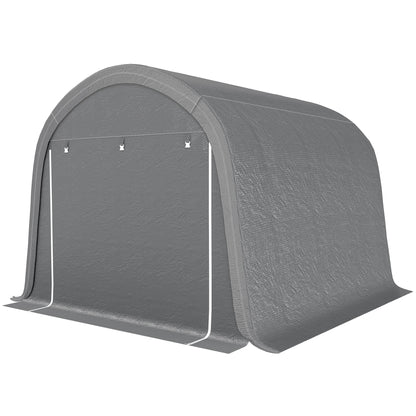10' x 10' Outdoor Storage Tent, Heavy Duty and Waterproof Portable Shed for Bike, Motorcycle & Garden Tools, Light Grey