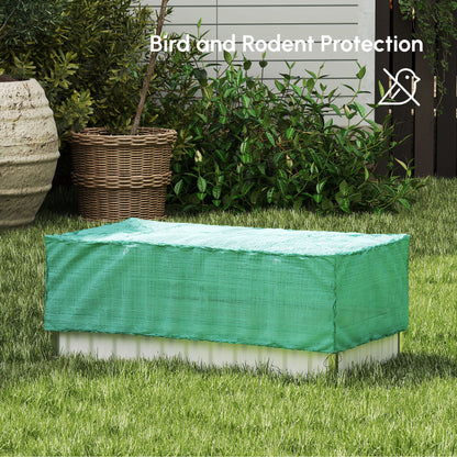 Raised Garden Bed, 5.7 x 3 x 2.3ft Steel Planter Box Outdoor with Cover, Gloves for Growing Vegetables, Flowers, Herbs, 