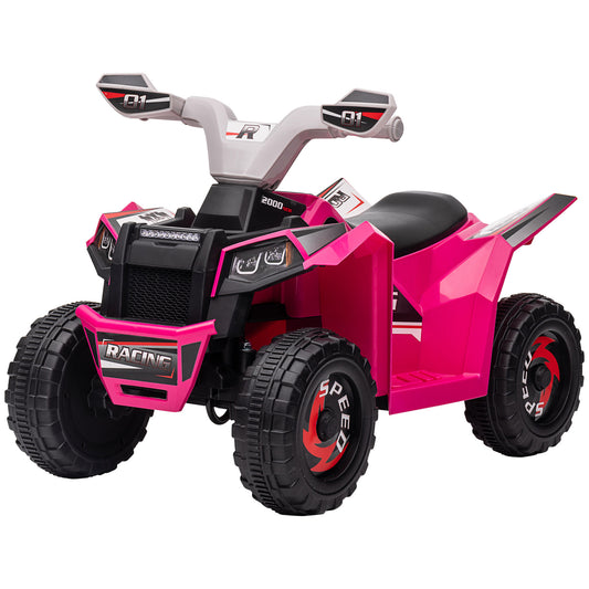 VarietyKart 6V Quad Kids Electric Car with Wear-resistant Wheels, for Boys and Girls Aged 18-36 Months, Pink